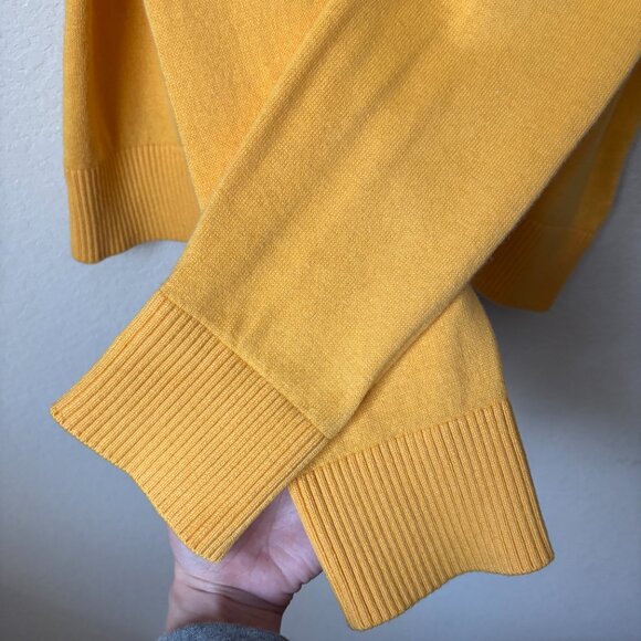 Tory Burch XL Cotton Cashmere Blend Canary Yellow Logo Button Cardigan Sweater - Picture 7 of 10